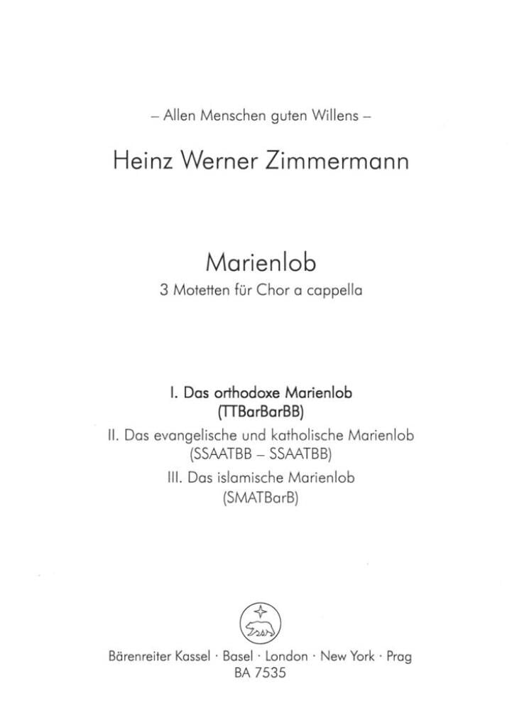 Marienlob: I. Das orthodoxe Marienlob